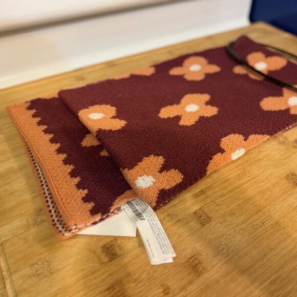 Retro Boho Colorblock Floral Knit Scarf - Picture 13 of 16